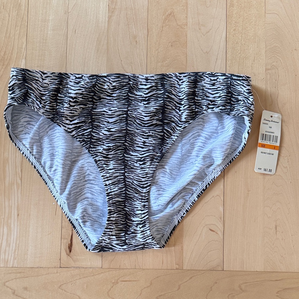 Tommy Bahama Black and White Zebra Print Bikini Bottoms